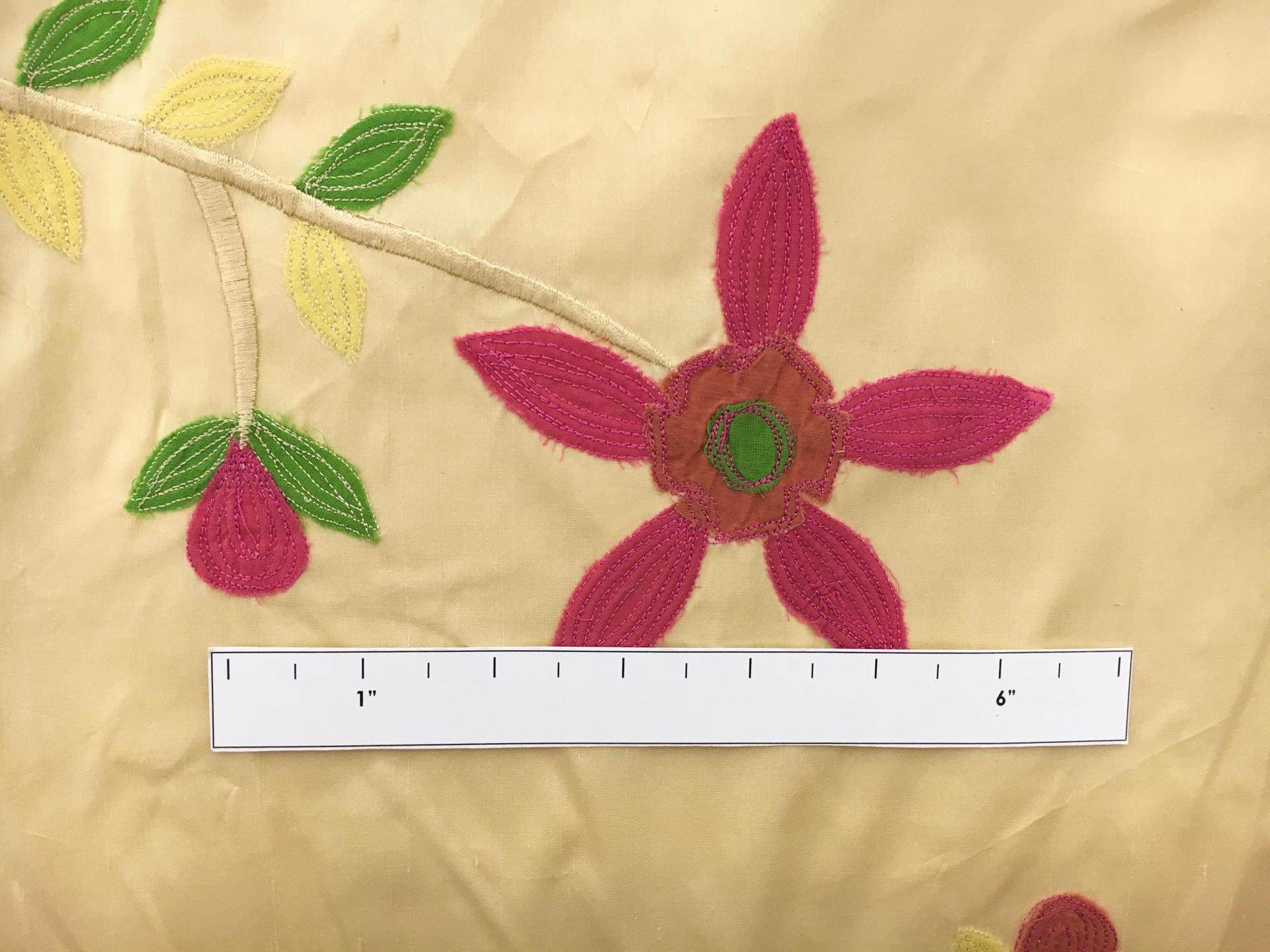 Embroidered Silk Shantung with Floral Motifs1