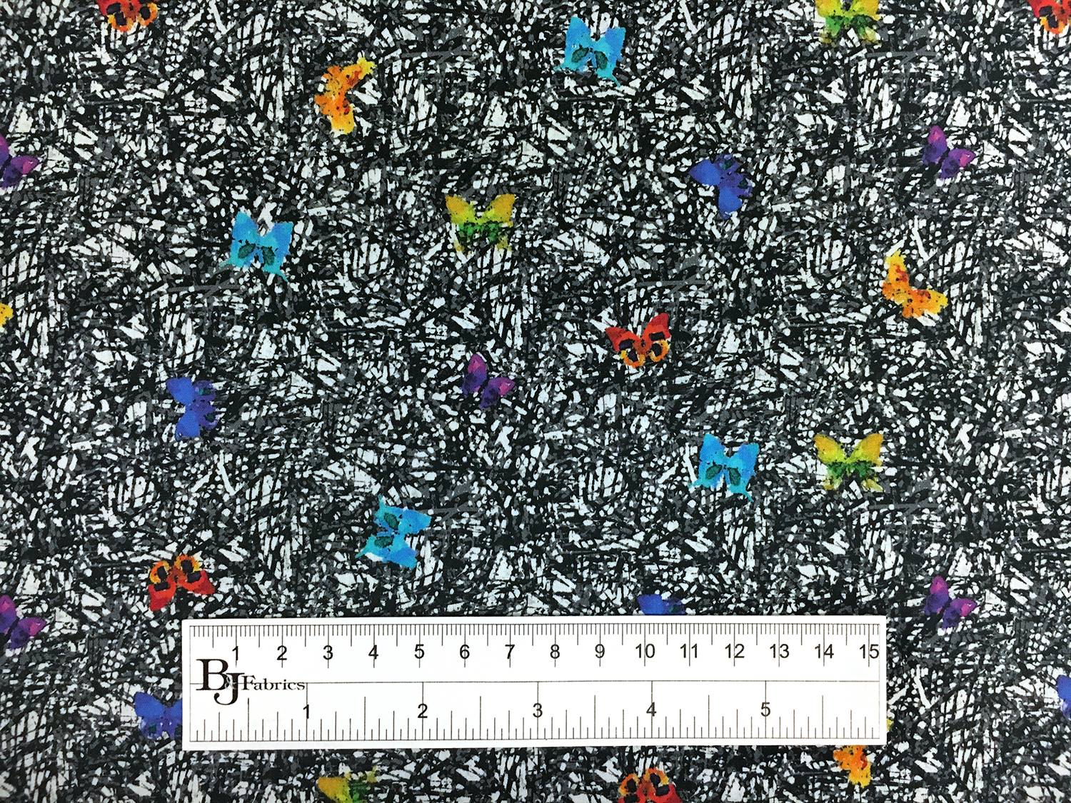 Cotton Broadcloth Butterflies Digital Print3
