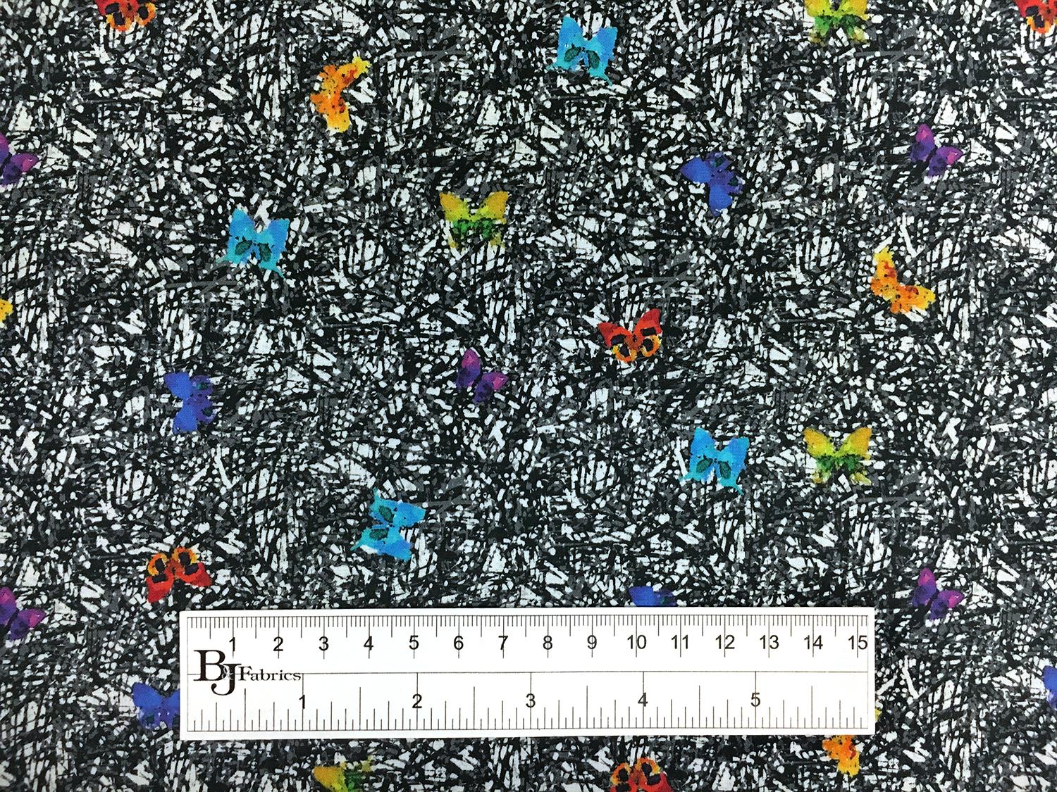 Cotton Broadcloth Butterflies Digital Print3