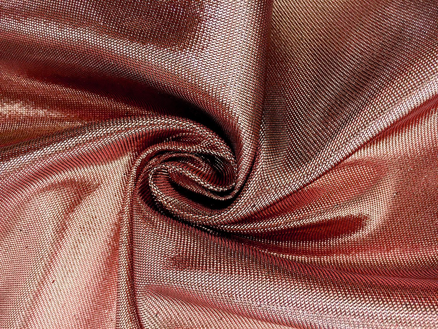 French Cotton Blend Metallic Twill in Old Rose0