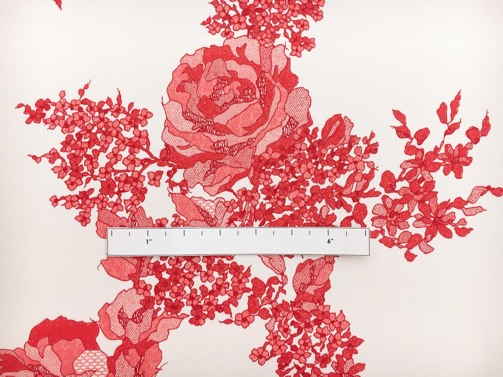 Printed Silk Couture Gazar with Roses1