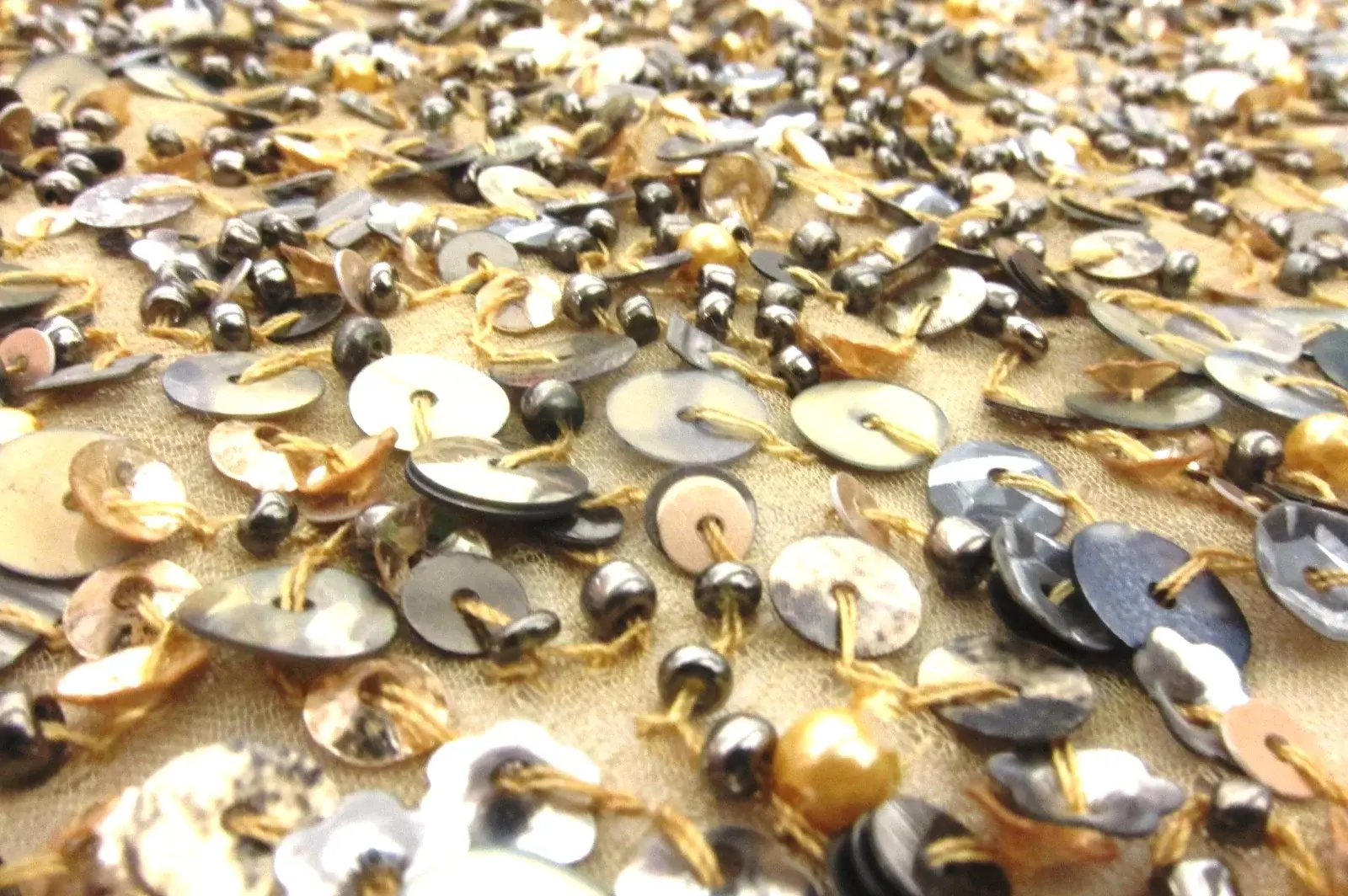 Novelty Sequins and Beads on Silk Chiffon1