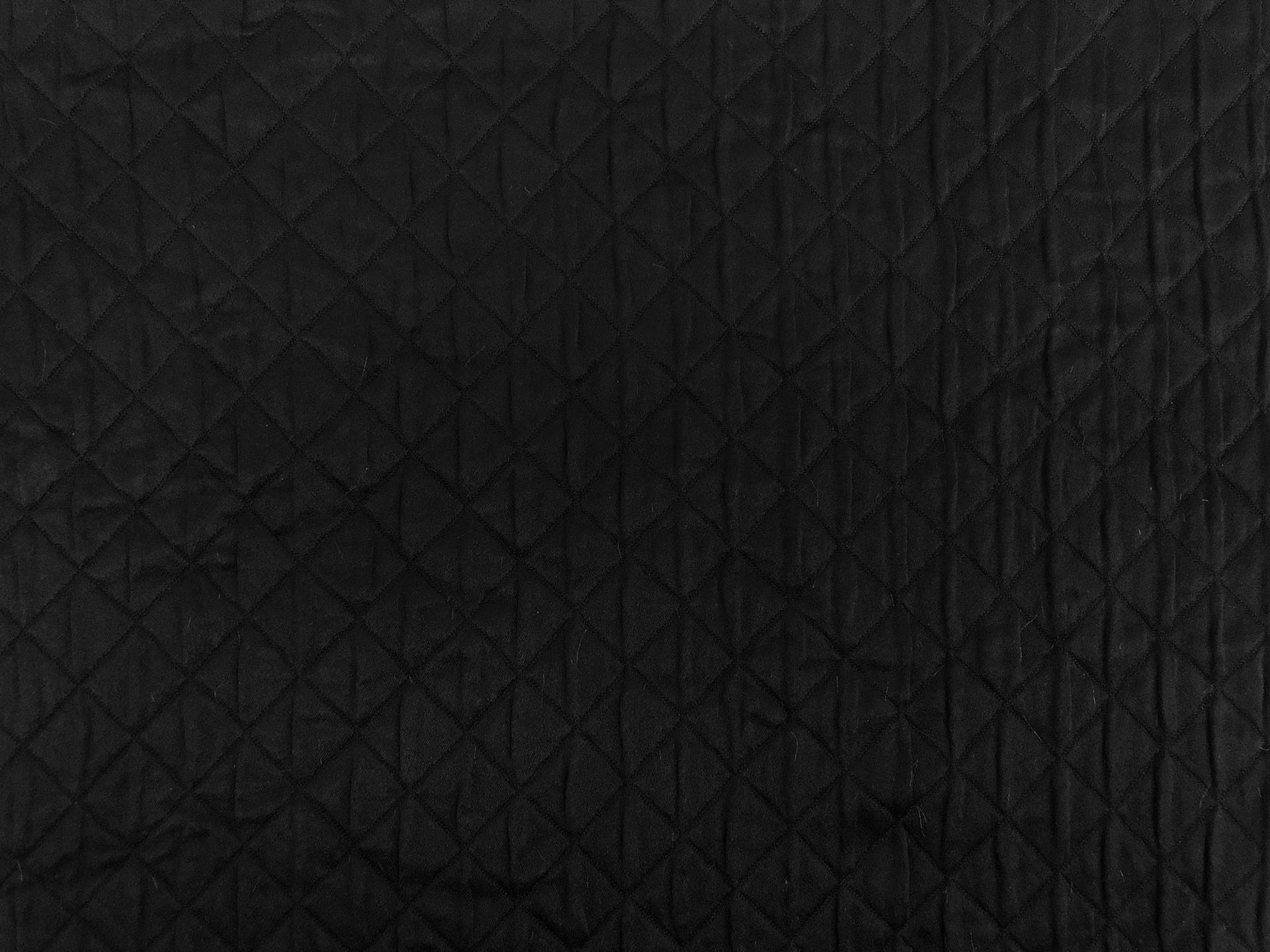 Diamond Quilted Woven Polyester in Black 2