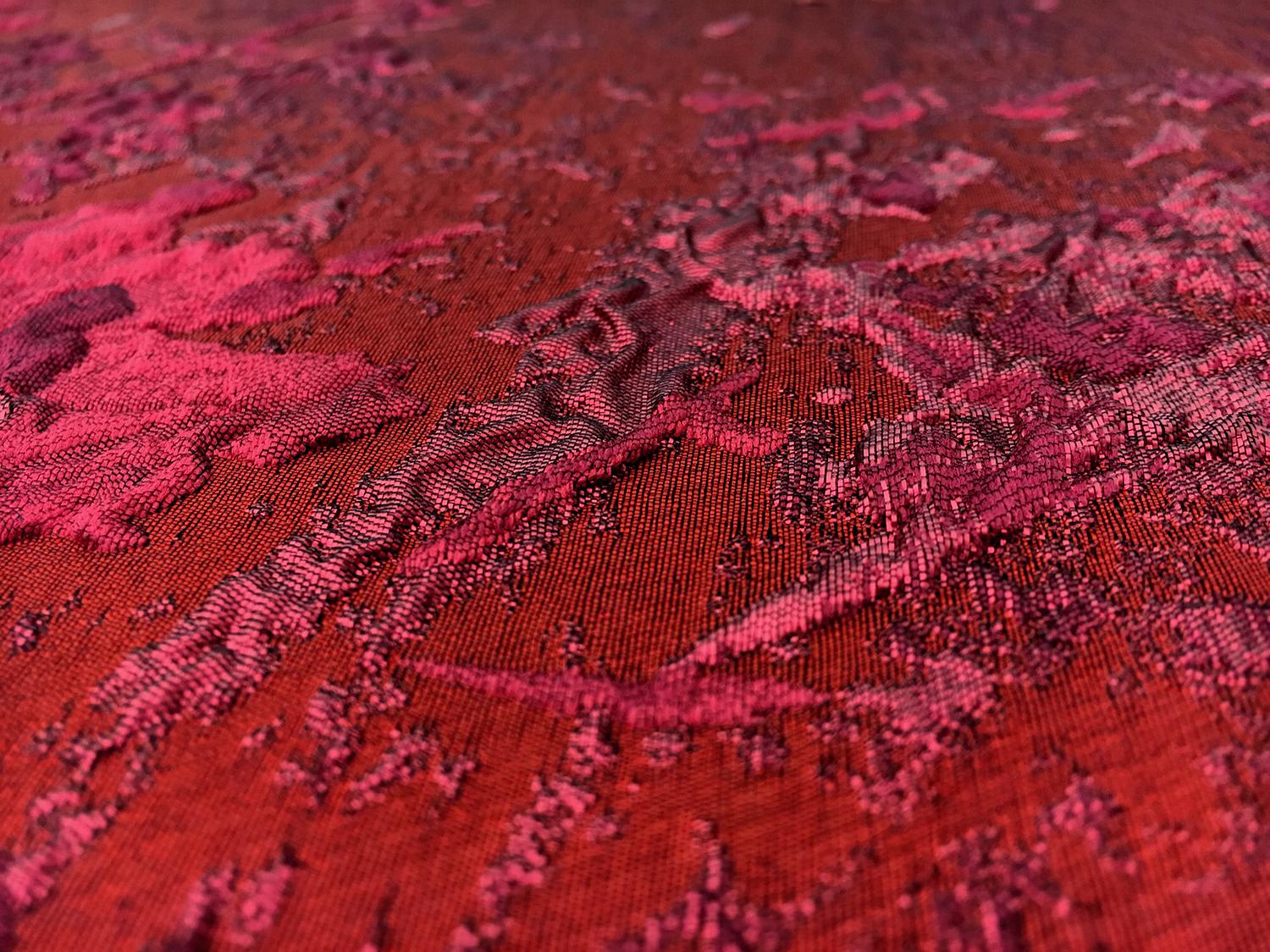 Polyester Twill with Metallic Abstract Floral Border3