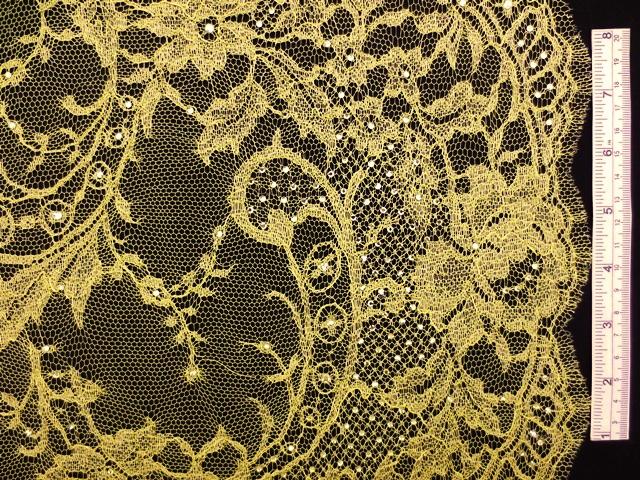 Beaded Metallic Chantilly Lace0