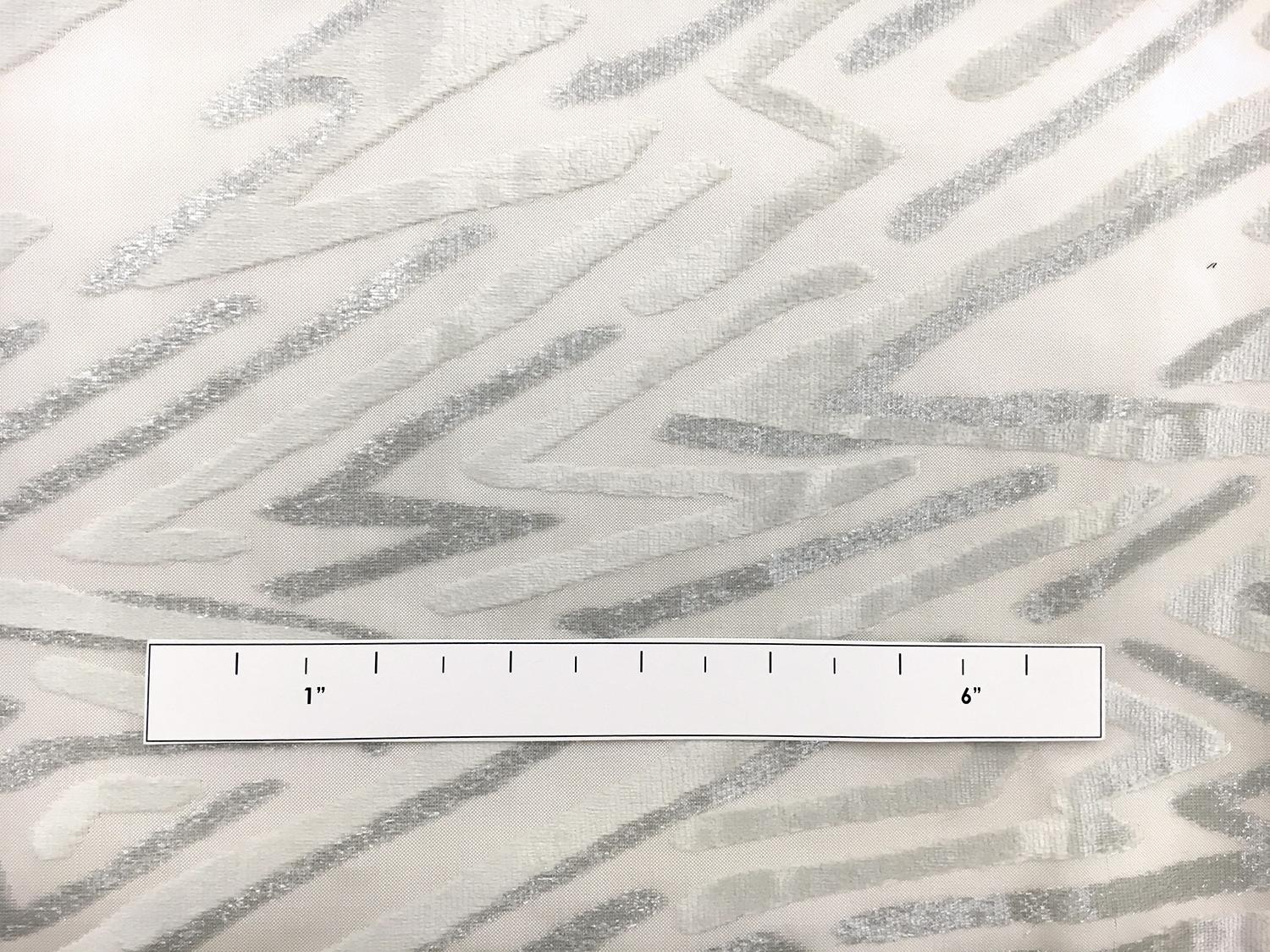 Gray Silk and Lurex Burnout Velvet with Zig Zags1