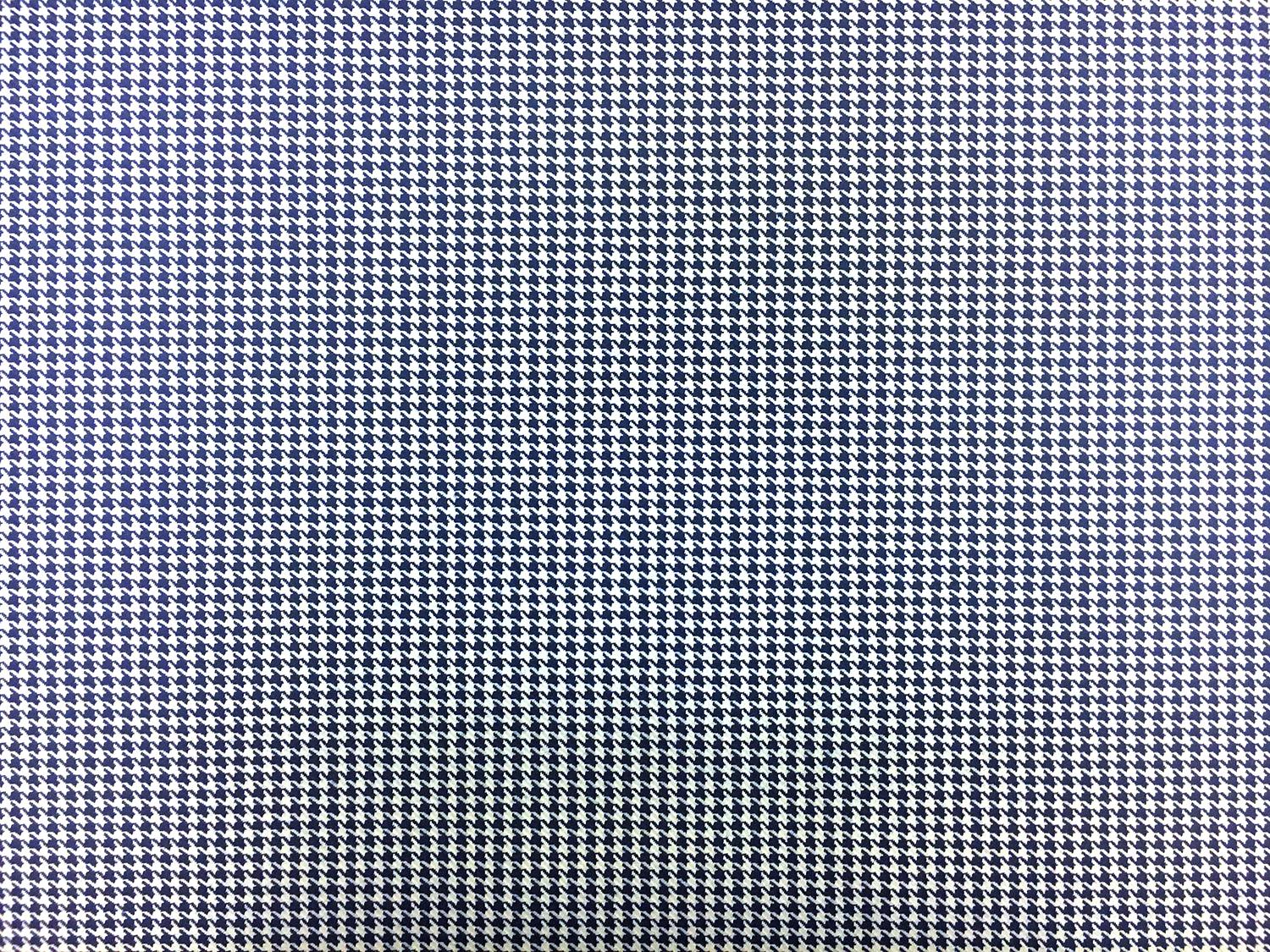Italian Superfine Wool and Silk Houndstooth in Blue