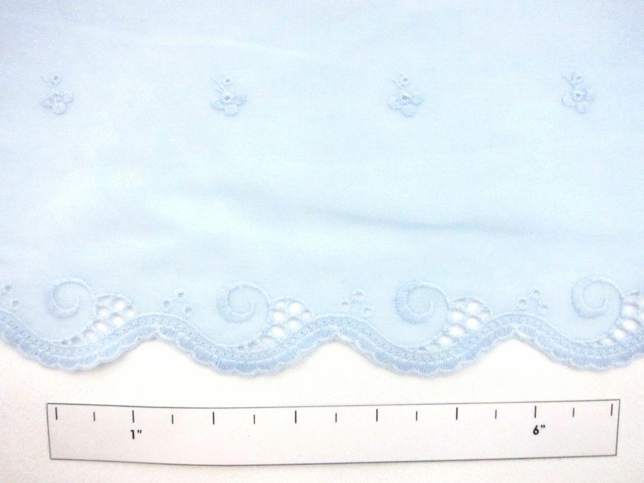 Embroidered Cotton Voile Eyelet in Sky Blue1