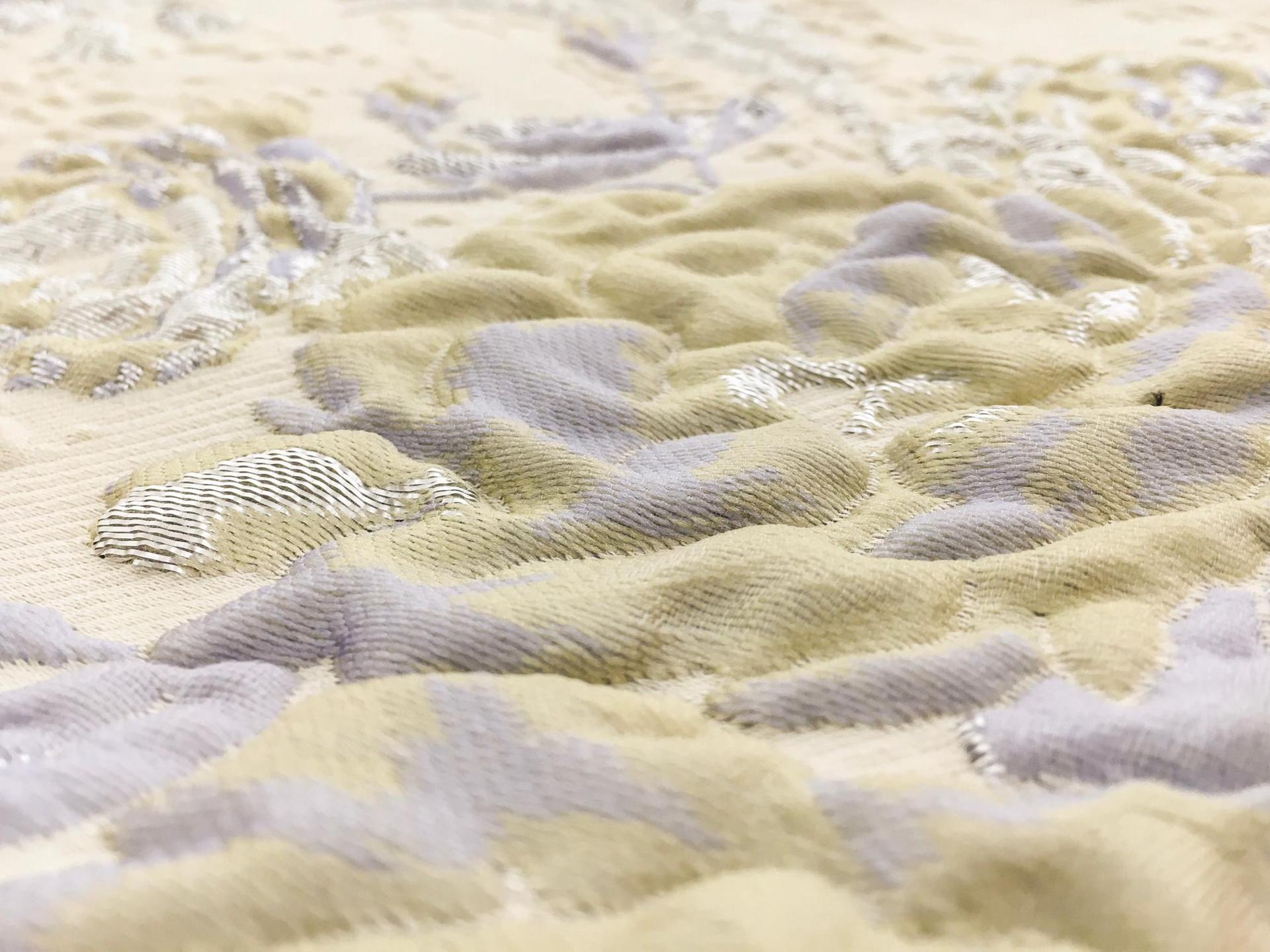 Silk Blend Matelassé with Flowers and Swirls2