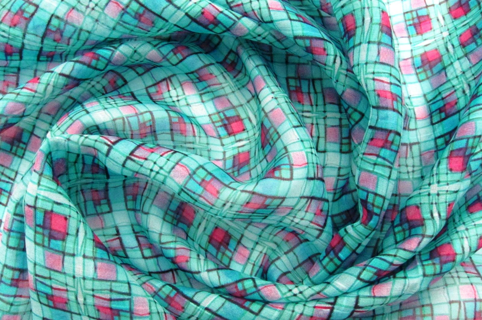 Printed Silk Windowpane Chiffon3