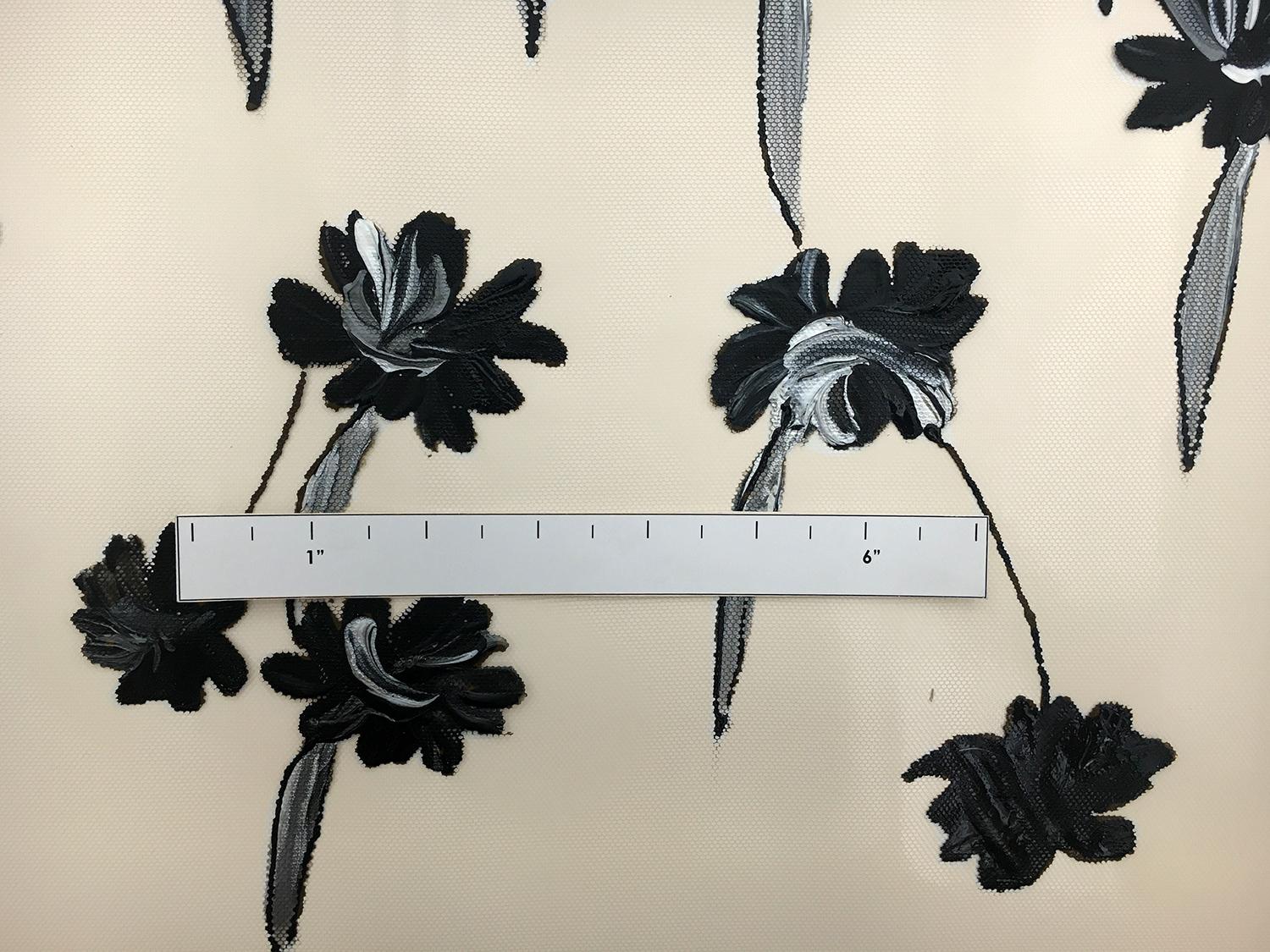 Nude Illusion with Hand Painted Flowers1