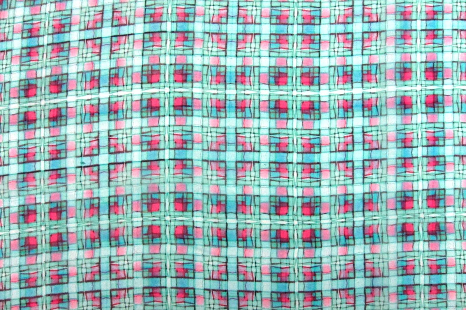 Printed Silk Windowpane Chiffon0