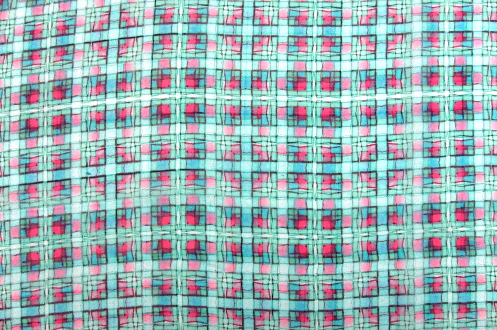 Printed Silk Windowpane Chiffon0