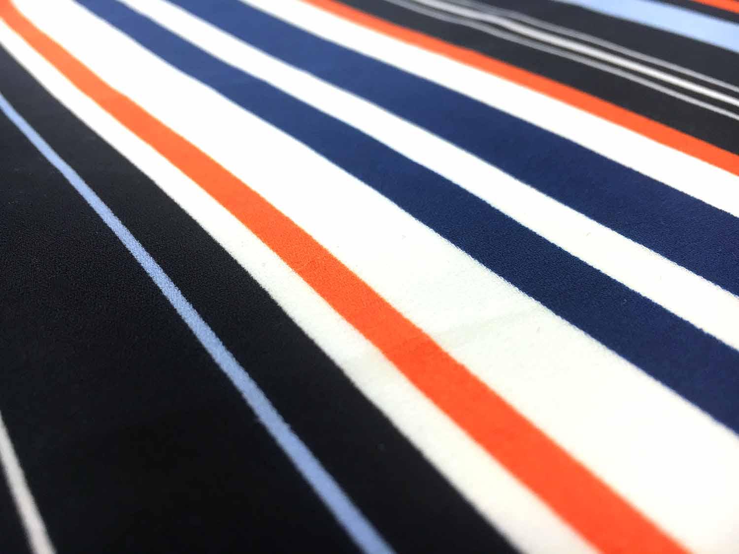 Poly Georgette Bar Code Stripe Print2