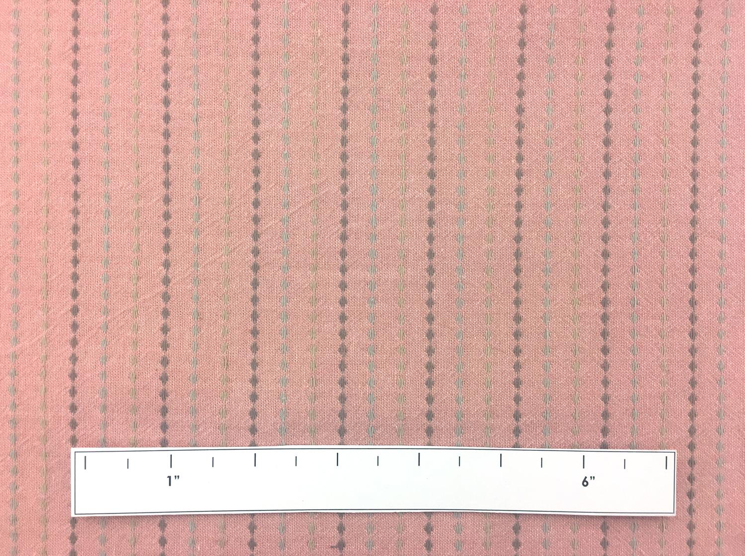 Japanese Cotton Woven Stripe Novelty in Salmon Pink1