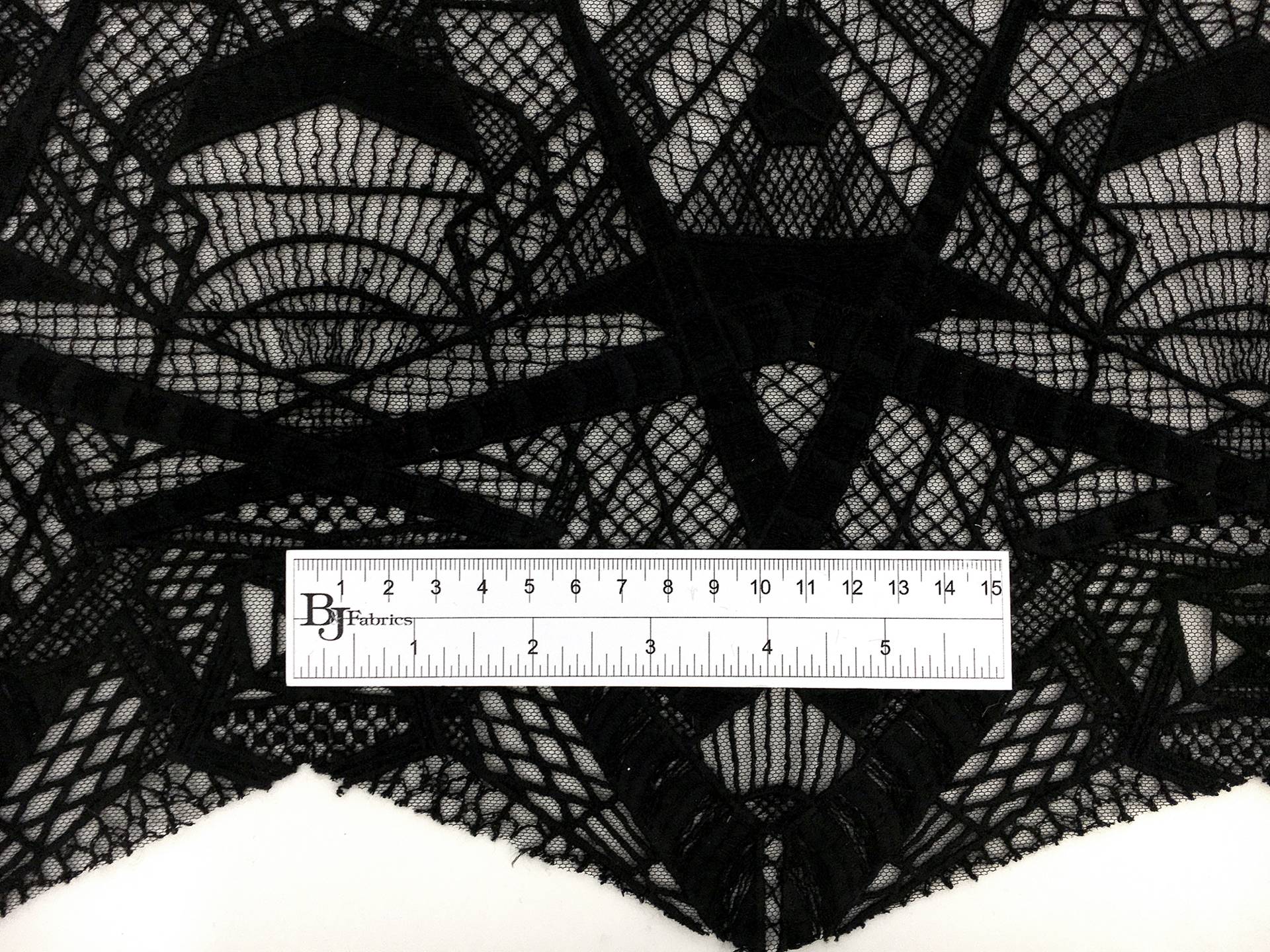 Novelty Embroidered Tulle with Art Deco Geometrics1