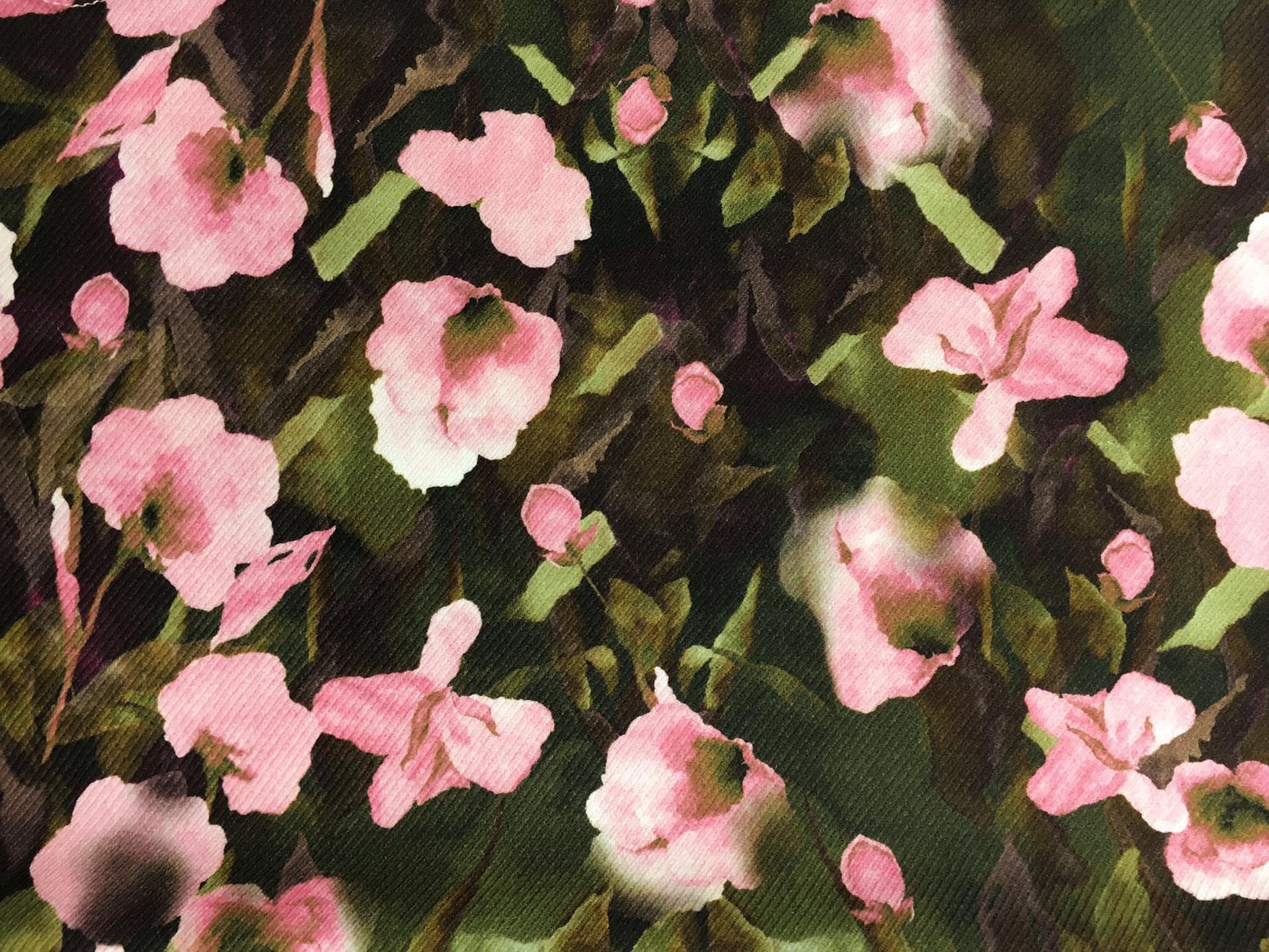 Italian Wool Twill Floral Print