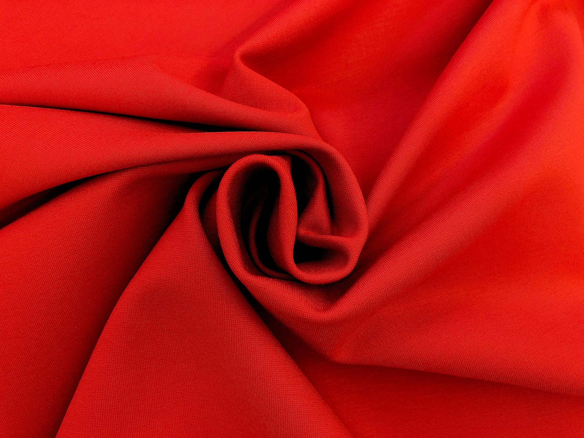 Rayon Blend Ponte Knit in Red Orange1