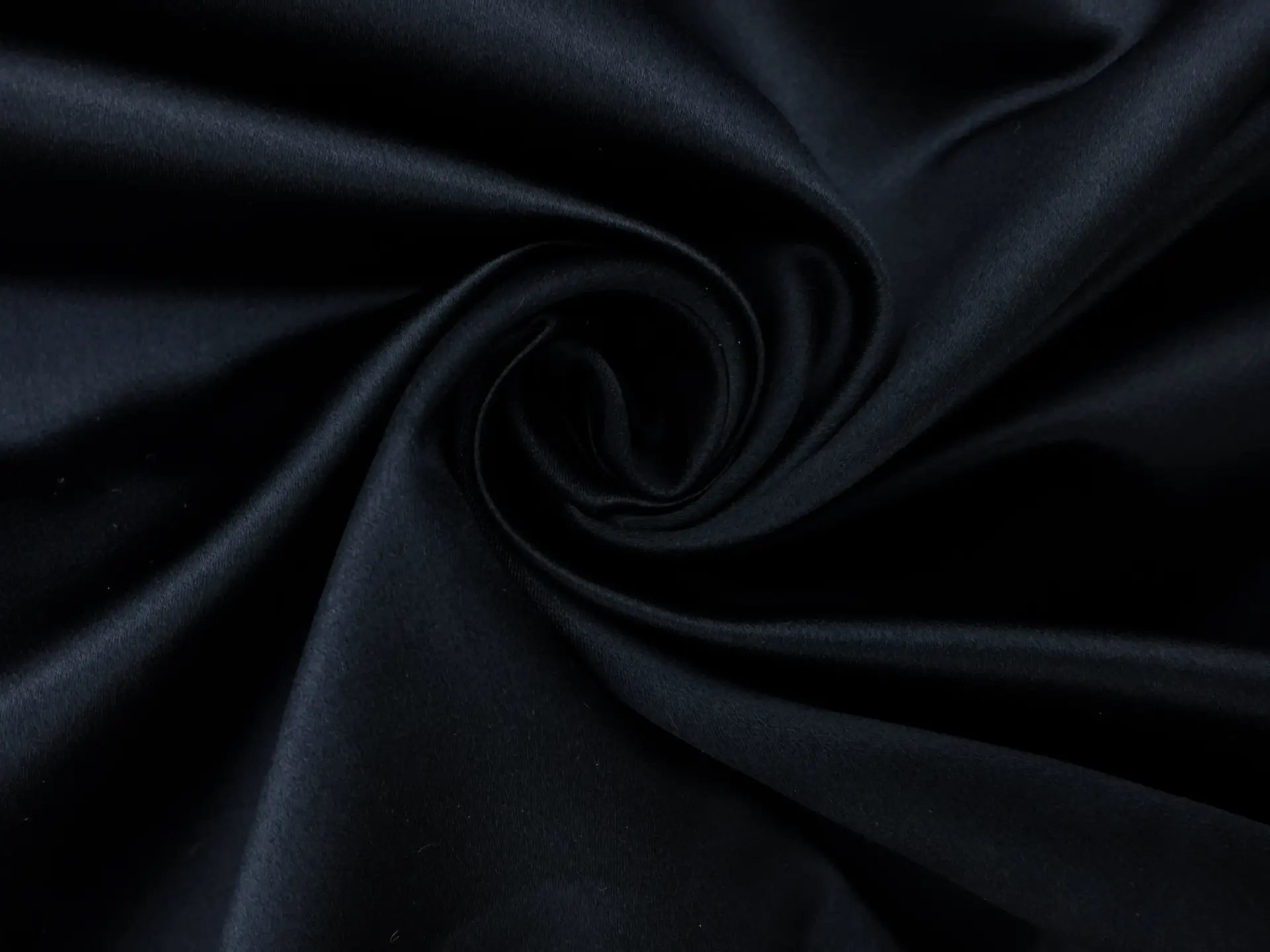 Italian Silk Duchesse Satin in Dark Navy
