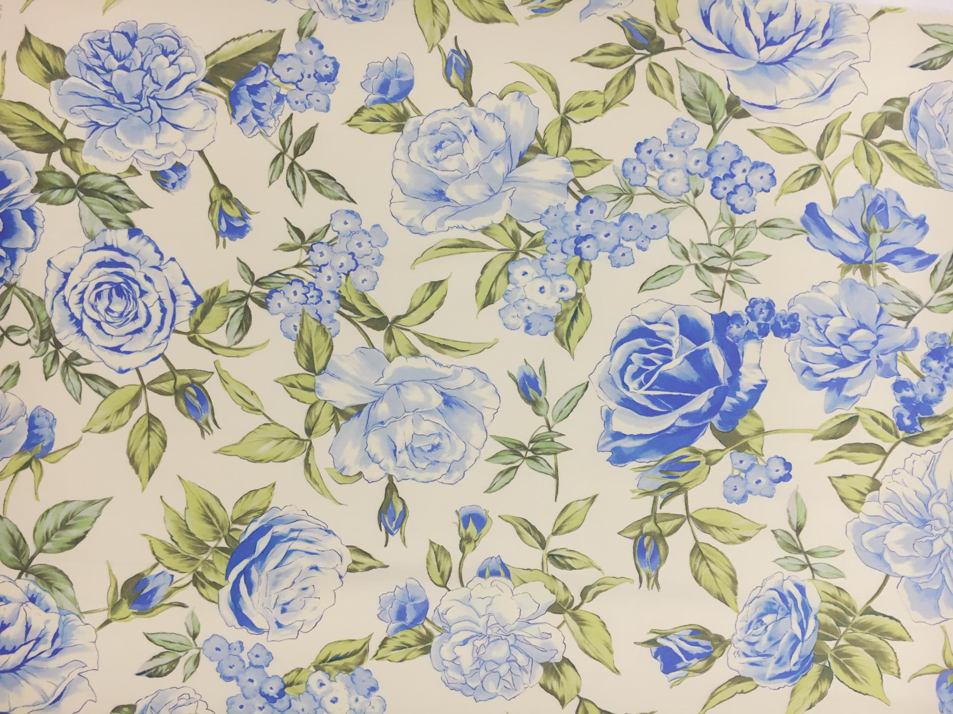 Printed Silk Canvas with Large Roses0