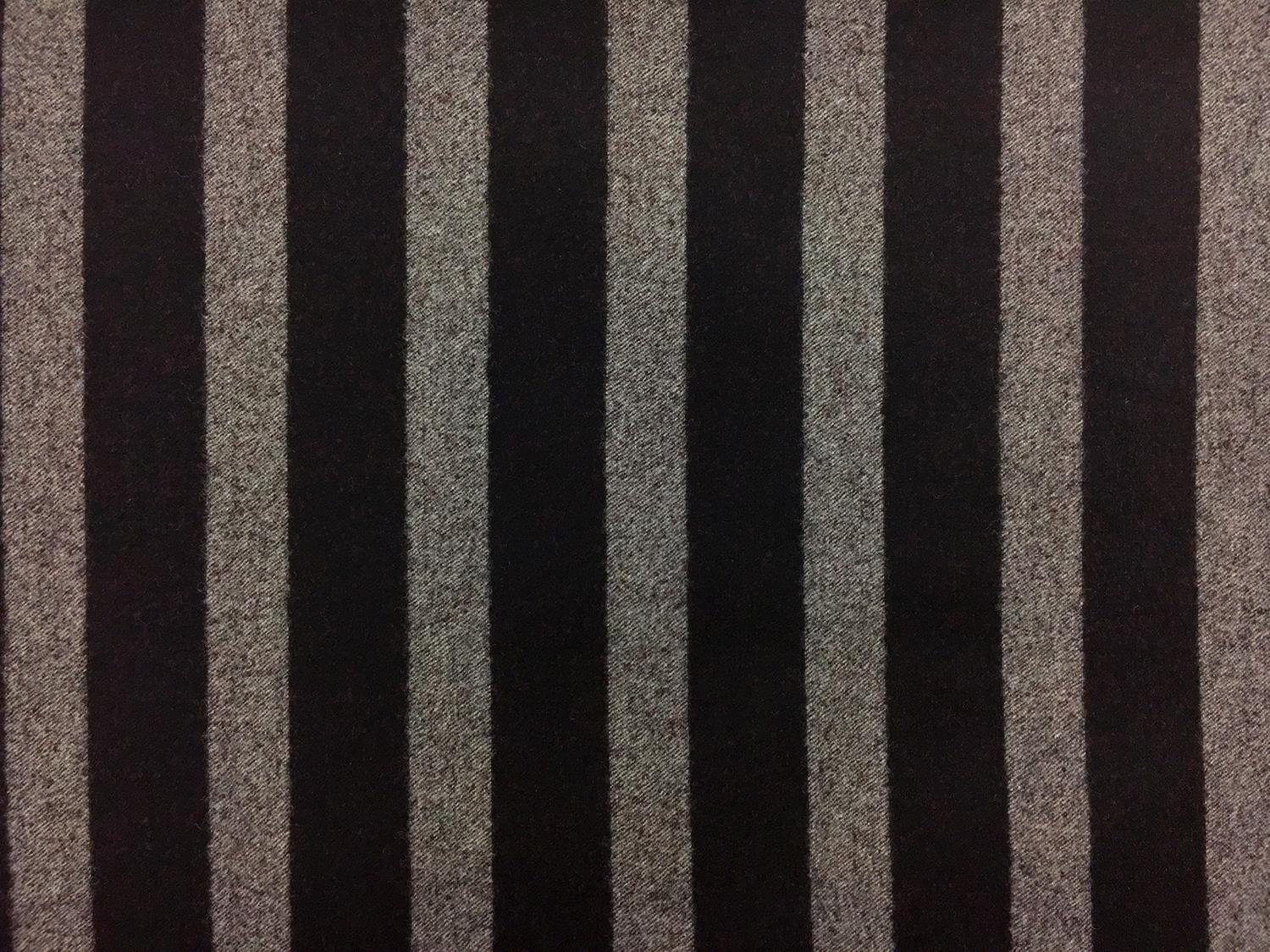 Italian Stretch Wool Blend Flannel Stripe in Maroon 0