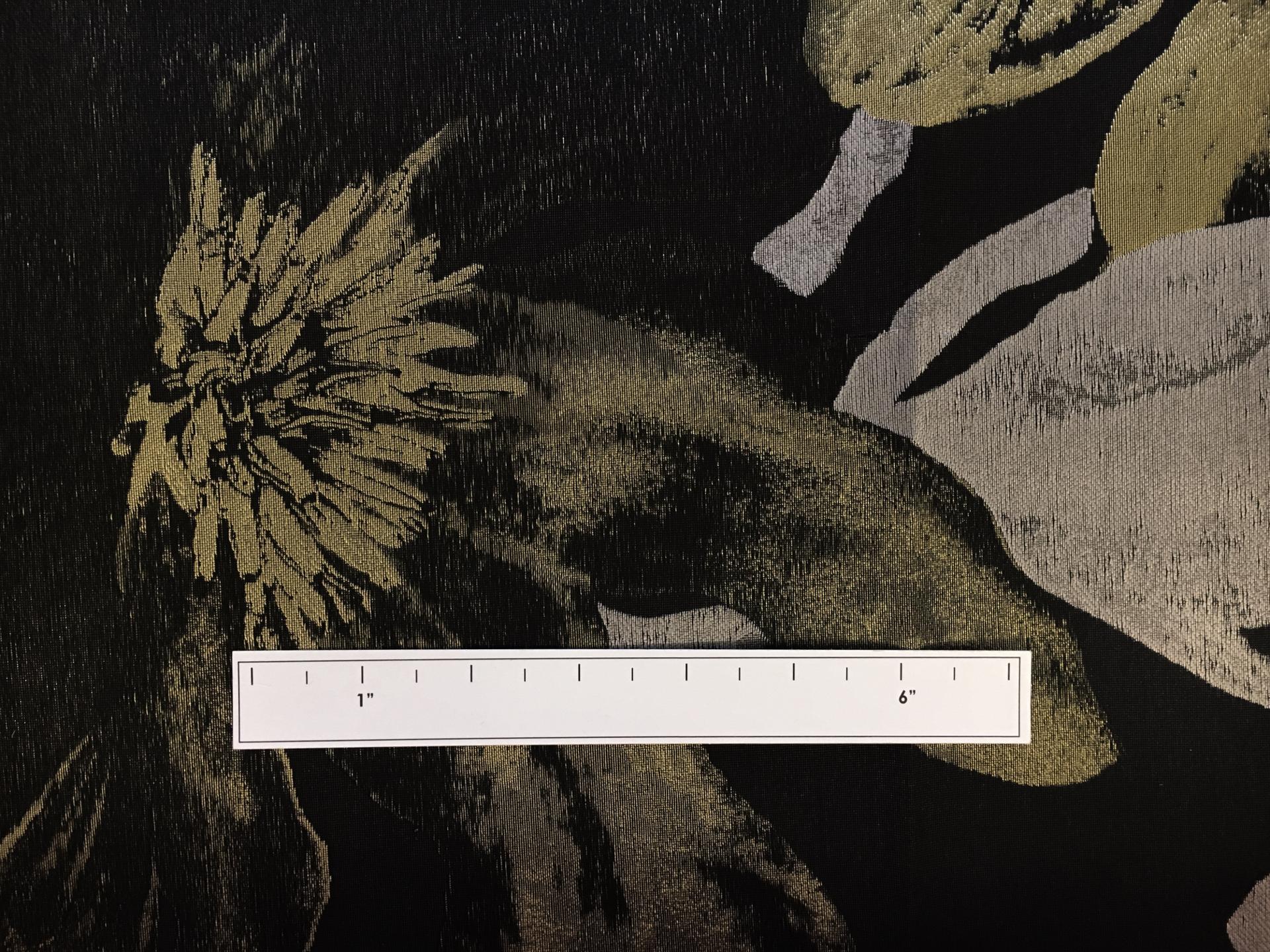 Metallic Silk Blend Jacquard Brocade with Leaf Motifs1