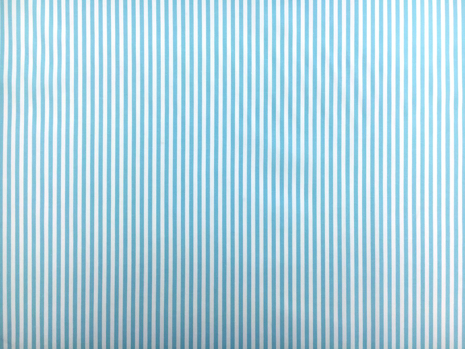 Pima Cotton Shirting Stripe in Cyan0