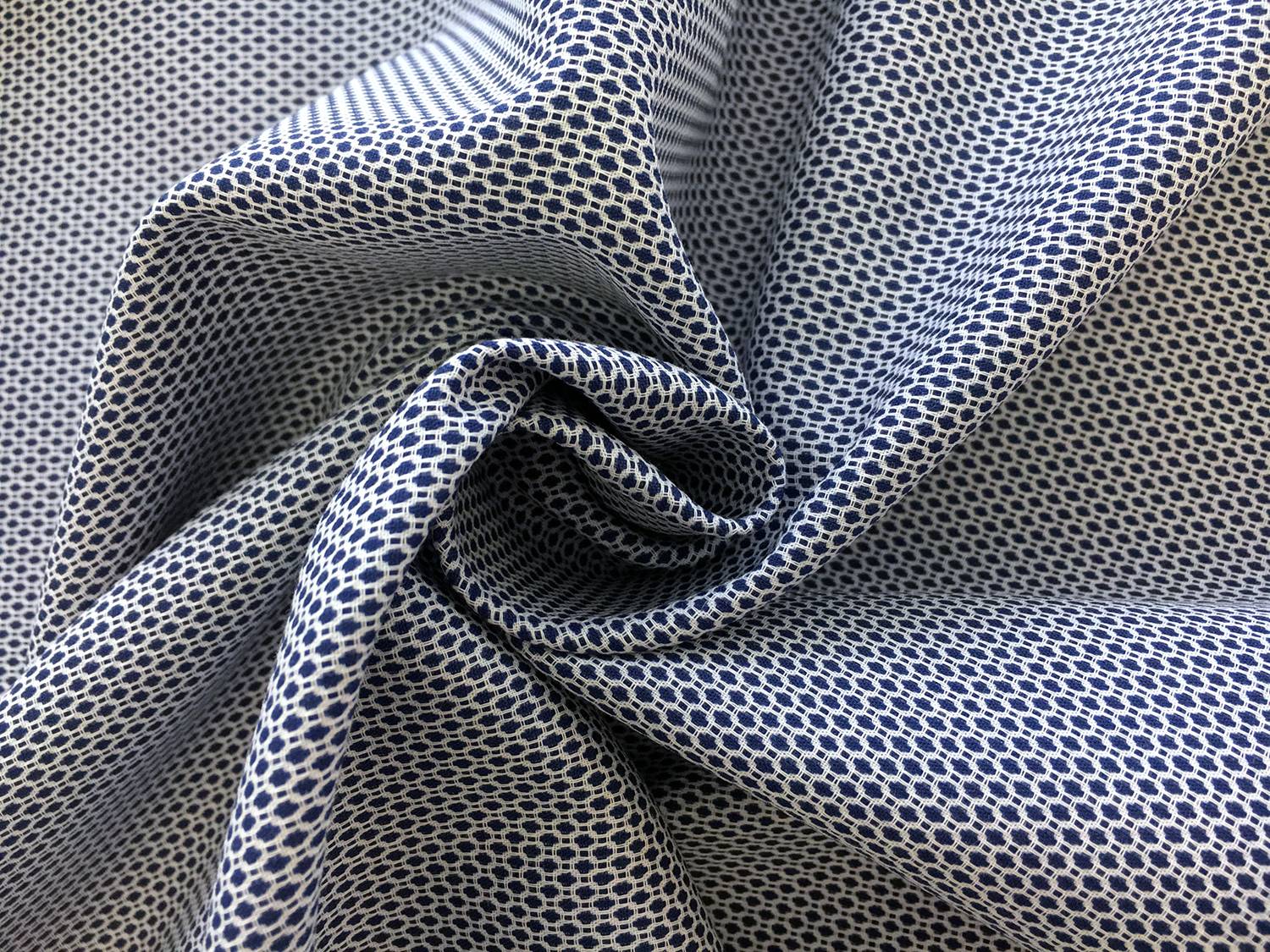 Cotton Oxford Dobby Shirting in Navy1