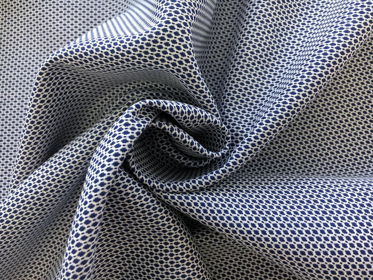 Cotton Oxford Dobby Shirting in Navy1