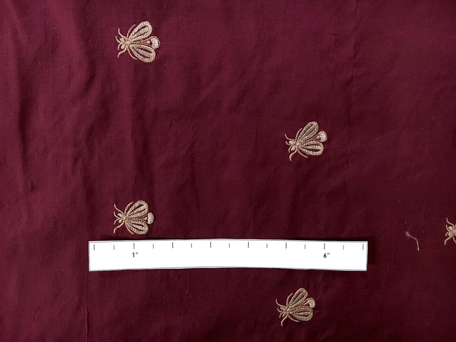 Iridescent Silk Shantung with Embroidered Moths1