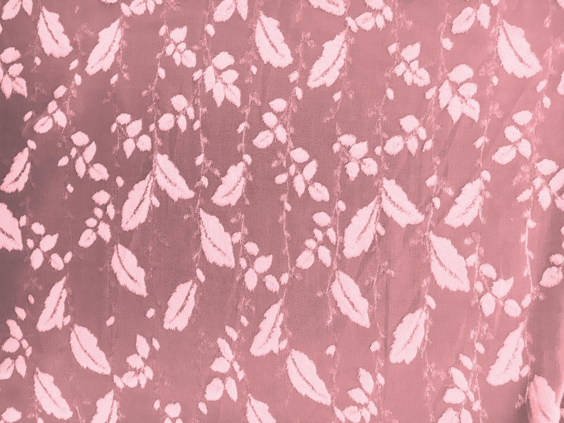Burnout Velvet With Leaves Motif in Rose0