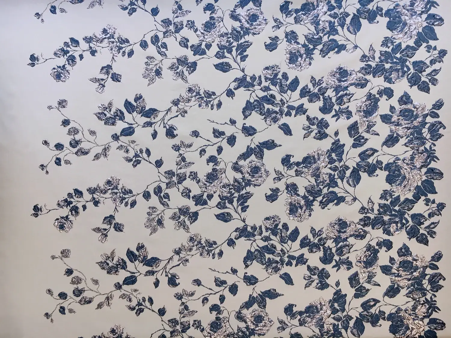 Swiss Metallic Brocade with Rose Degradé Patterns0