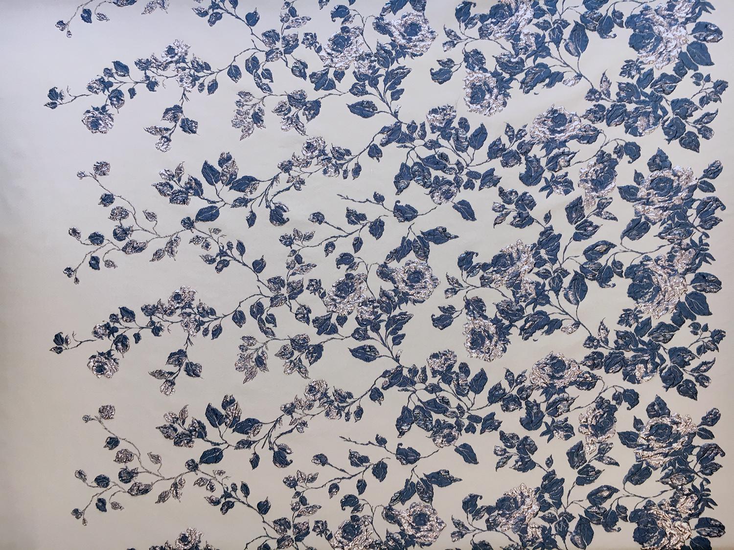 Swiss Metallic Brocade with Rose Degradé Patterns0