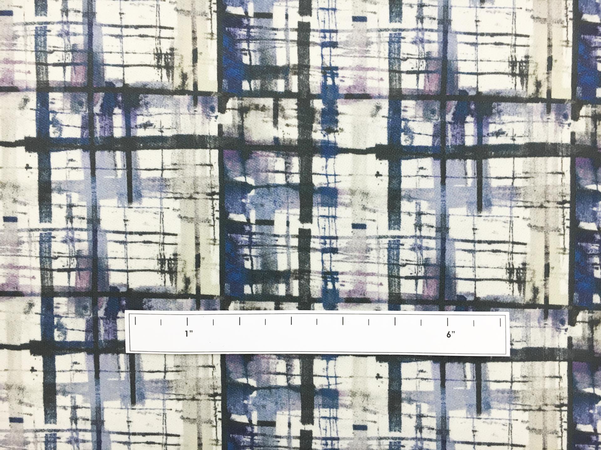 Printed Heavy Silk and Wool with a Loose Plaid Pattern1