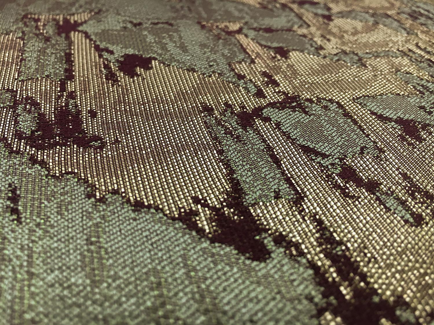 Metallic Silk and Rayon Blend Abstract Camouflage 2