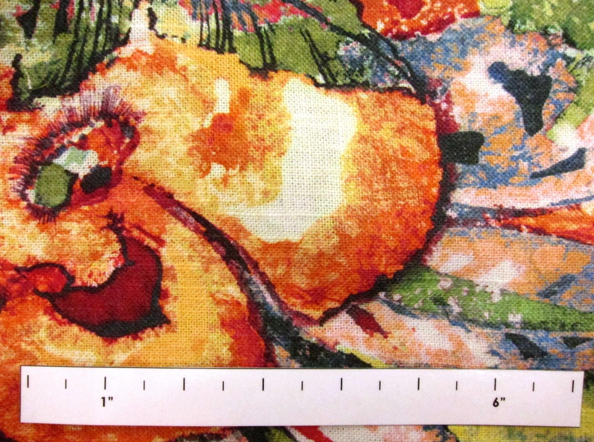 Linen Rayon Blend Upholstery Floral Print1