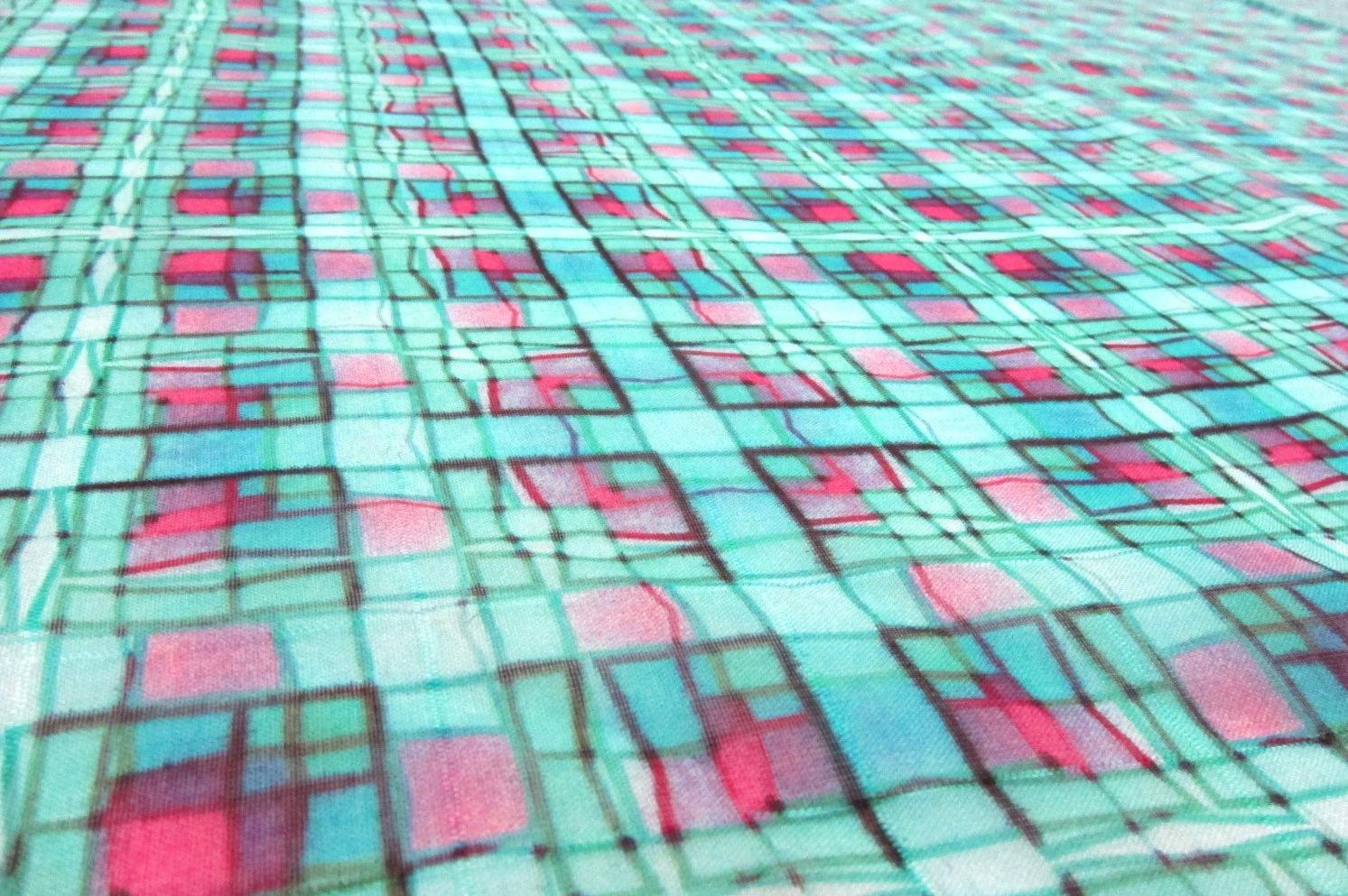 Printed Silk Windowpane Chiffon2