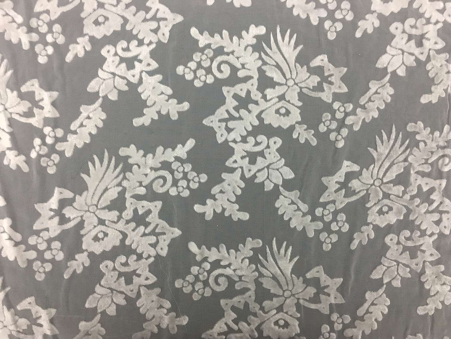 Silk Rayon Burnout Velvet With Floral Motif0