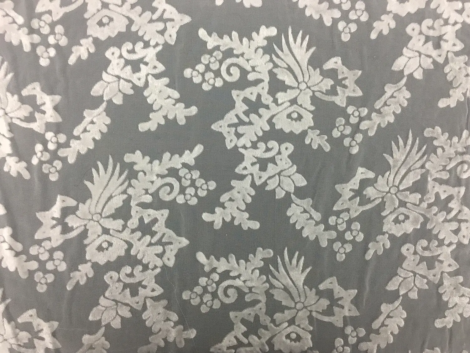 Silk Rayon Burnout Velvet With Floral Motif0