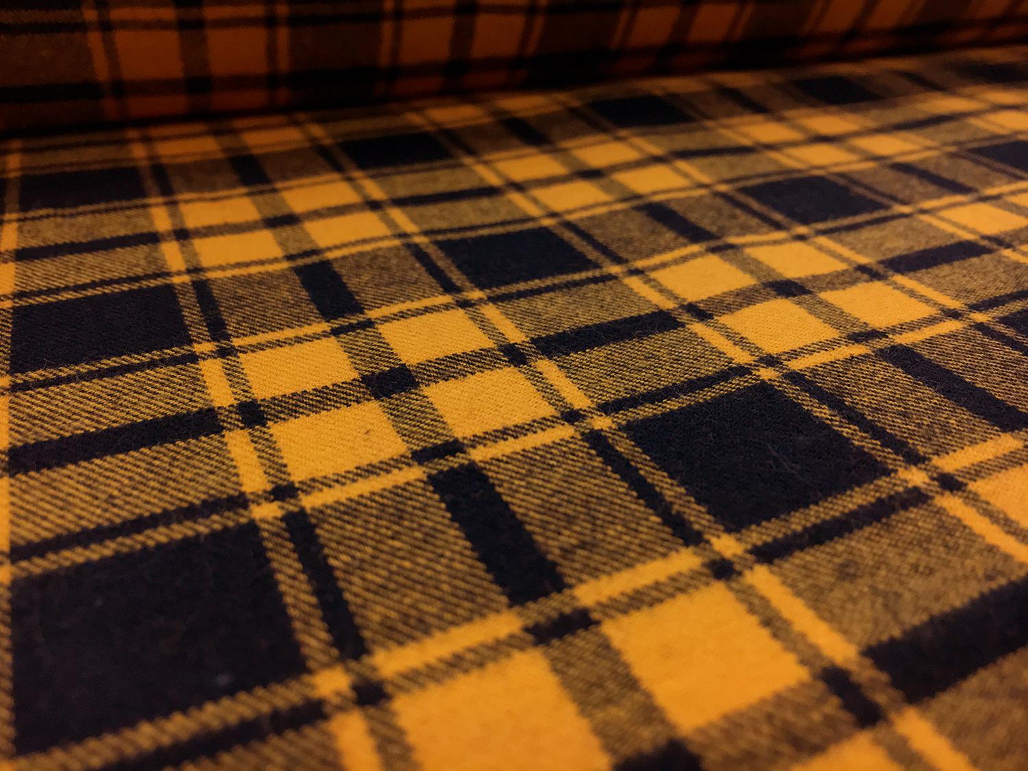 Cotton Flannel Plaid in Mustard and Navy2
