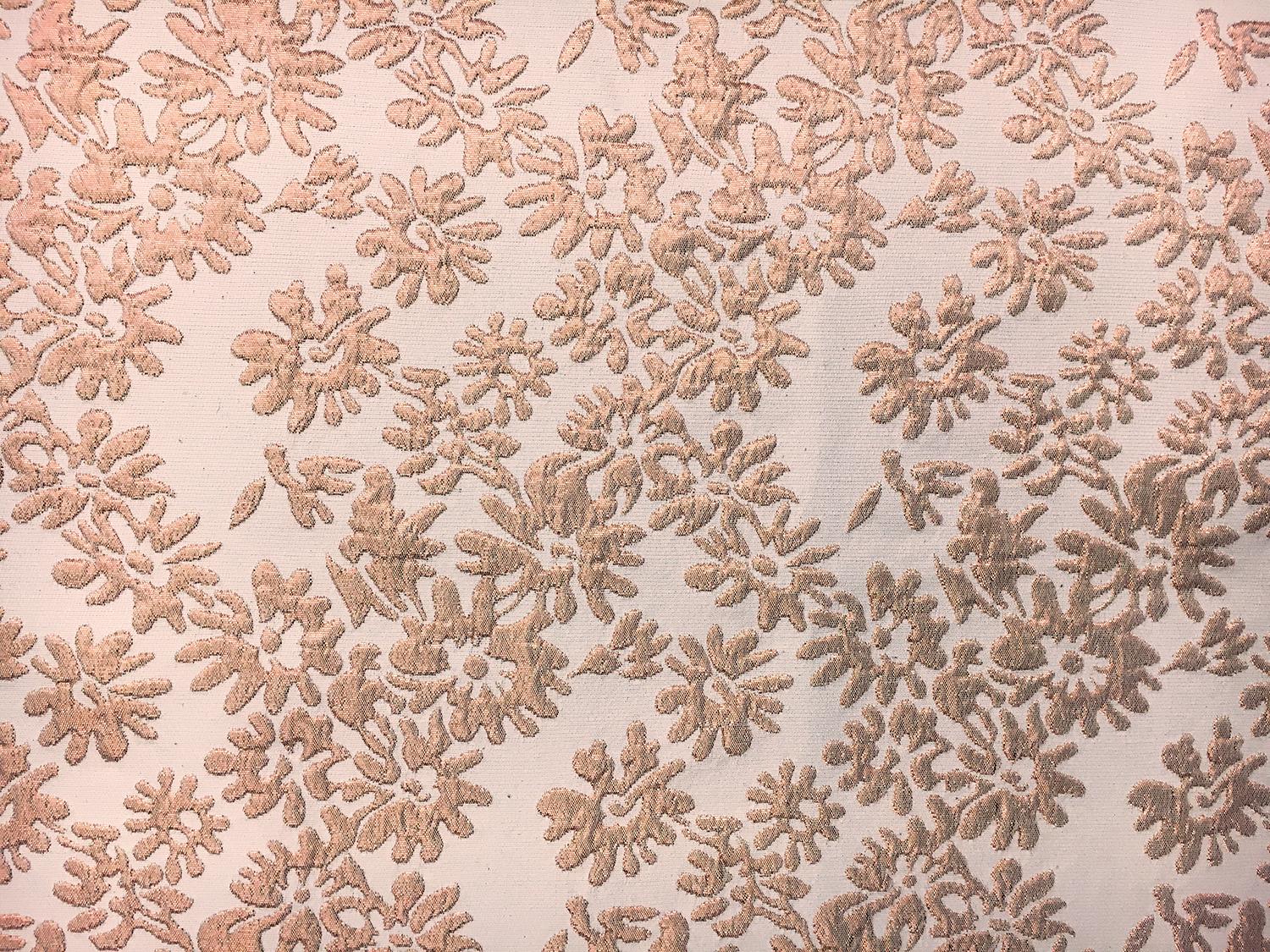Metallic Floral Brocade in Light Copper0