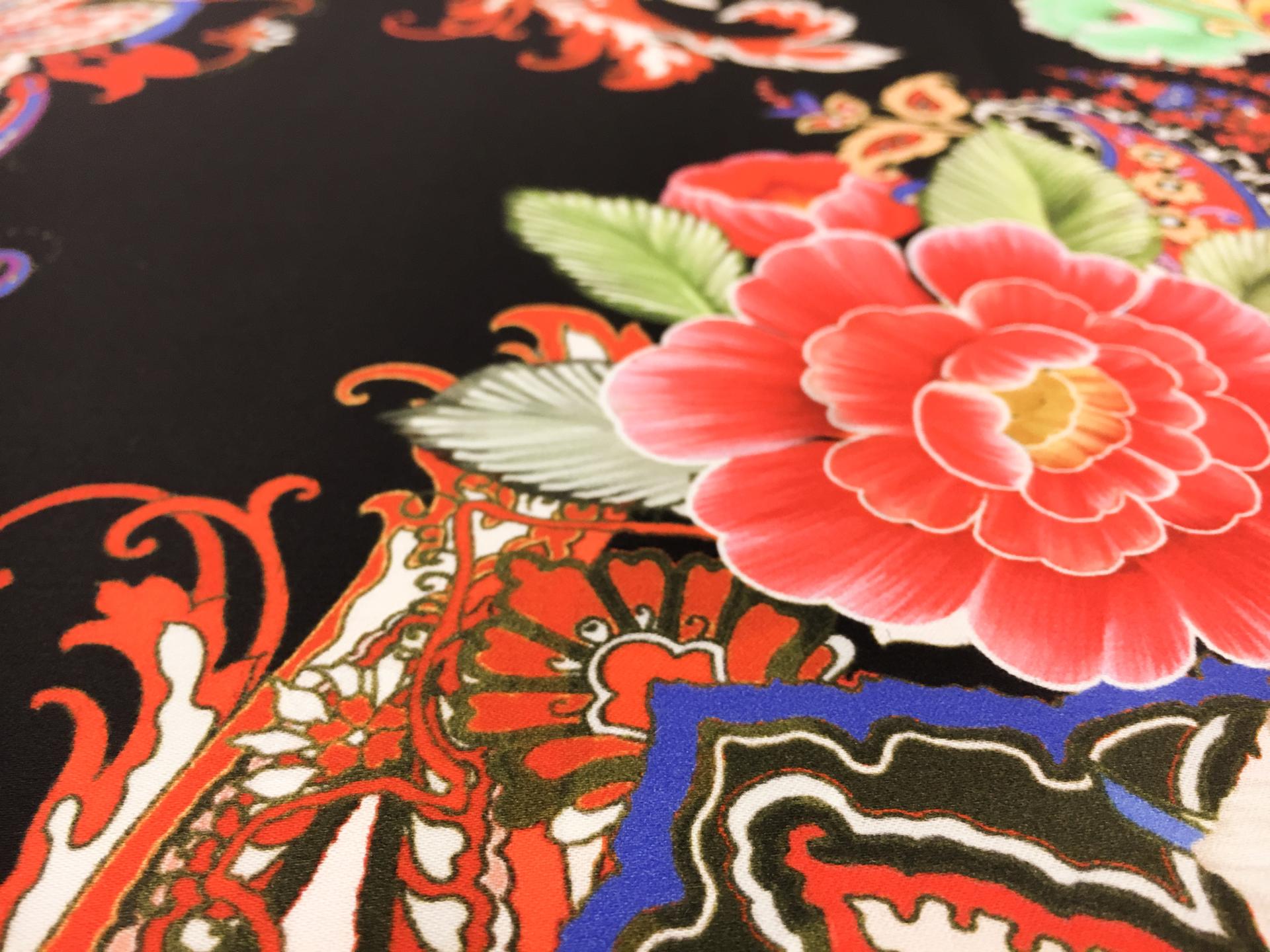 Printed Lightweight Silk Satin with Mixed Paisley and Floral Patterns2