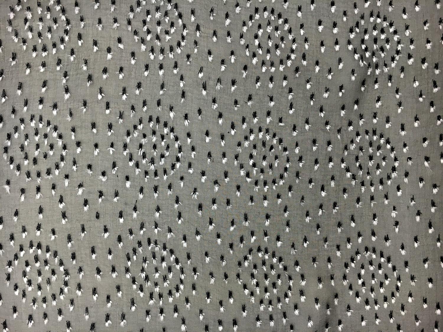 Black Silk and Lurex Burnout Velvet with Dots 0