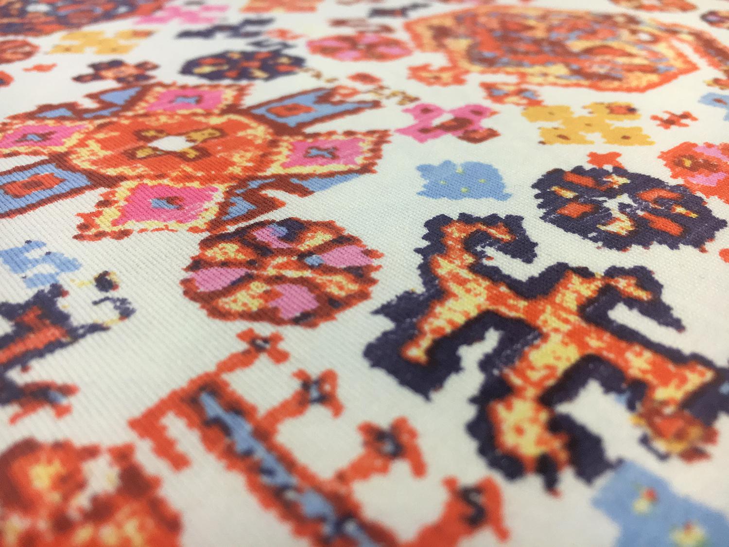 French Viscose Knit Multicolor Mediterranean Motifs2