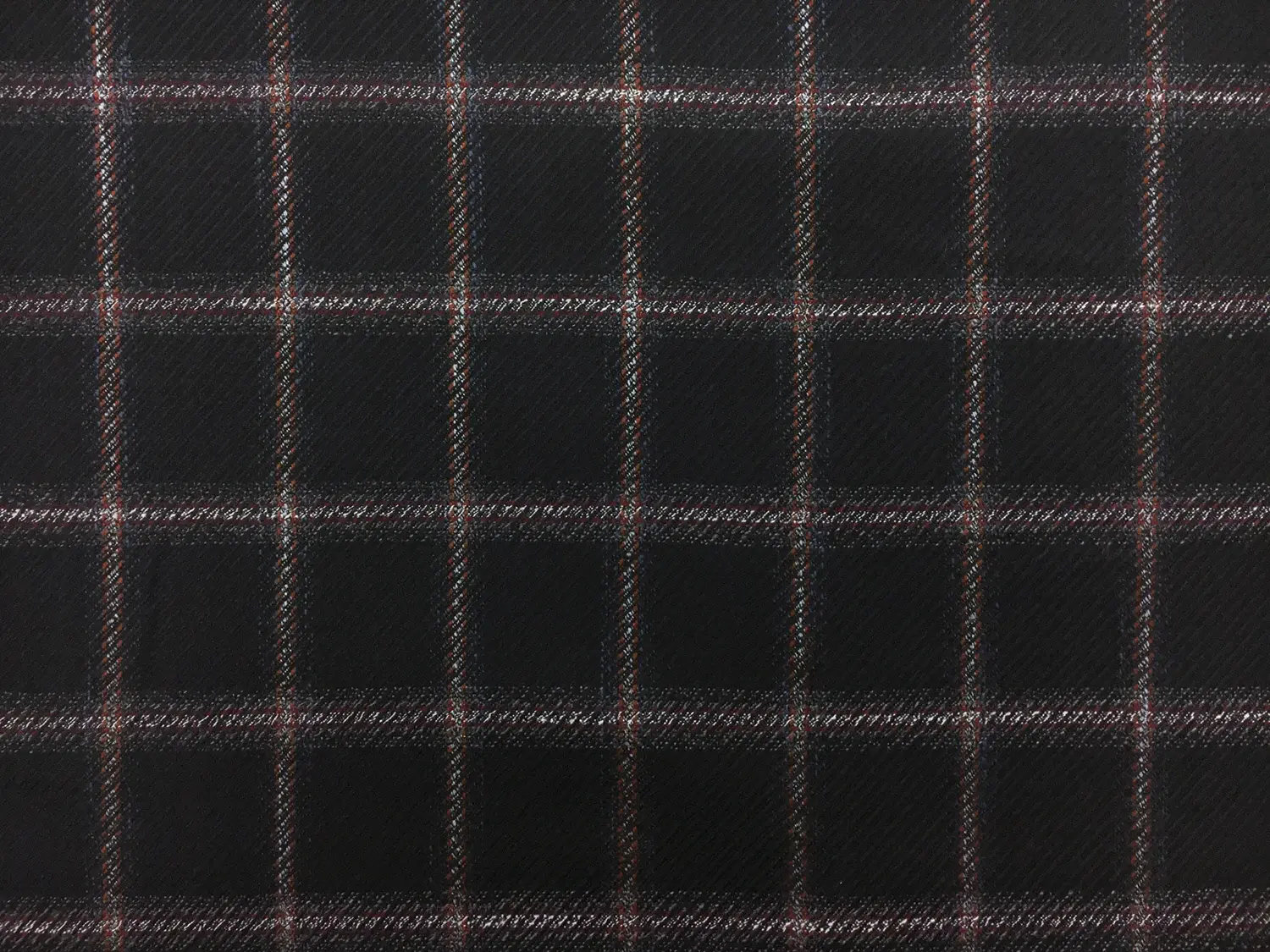 Italian Wool Bamboo Blend Windowpane Suiting in Navy0