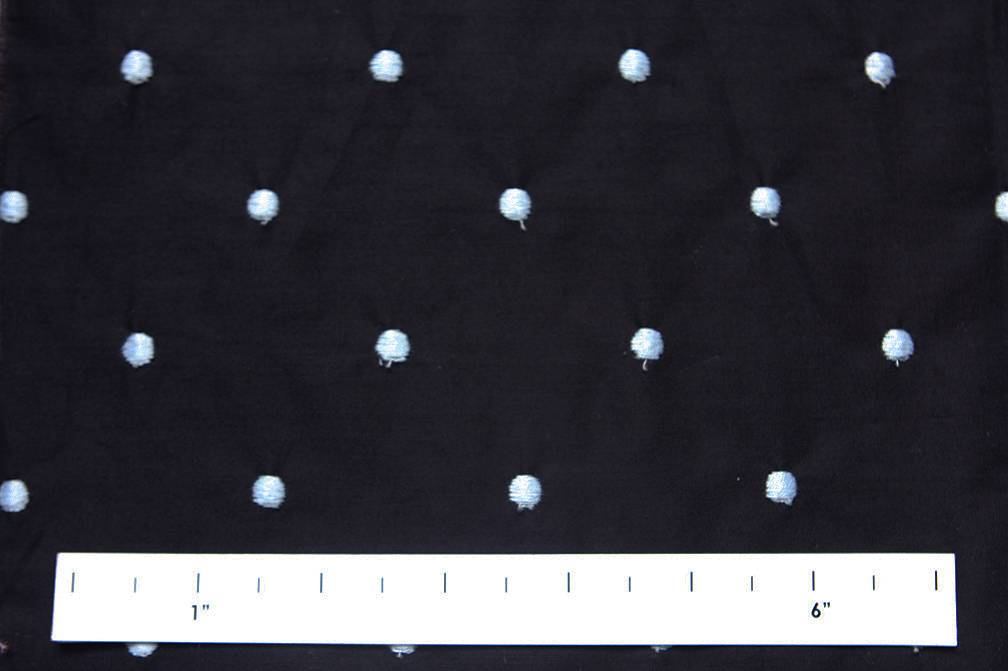Cotton Embroidered Dots Baby Blue on Black1