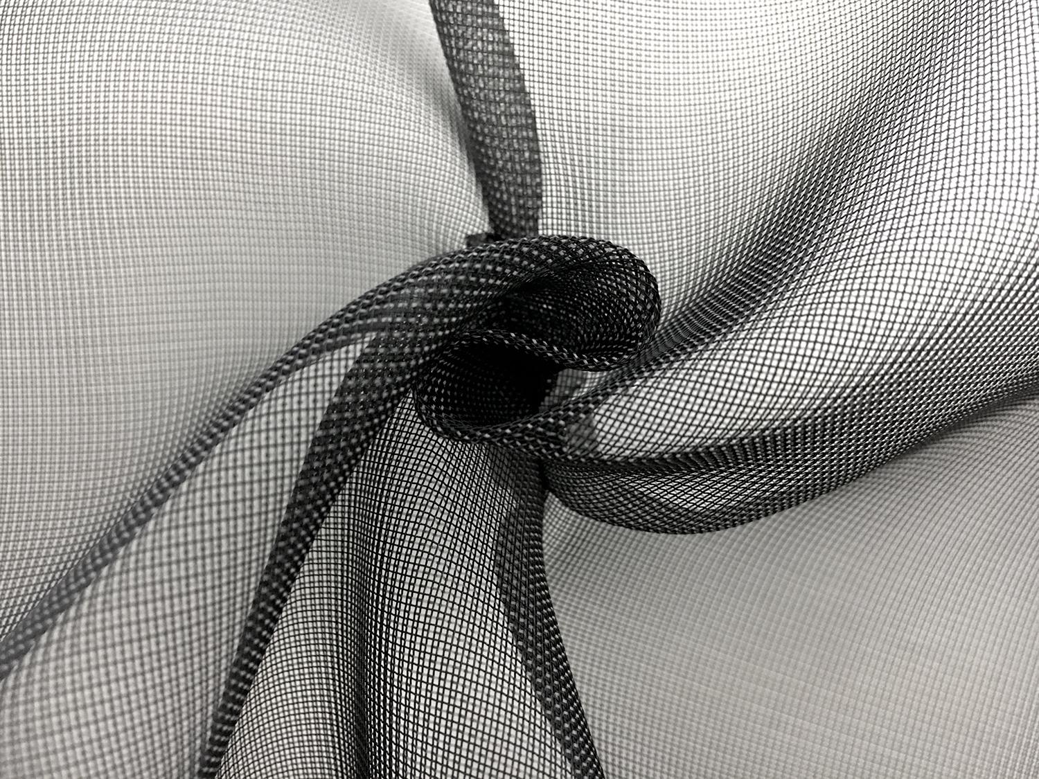 Italian Nylon Blend Mesh in Black Grey1