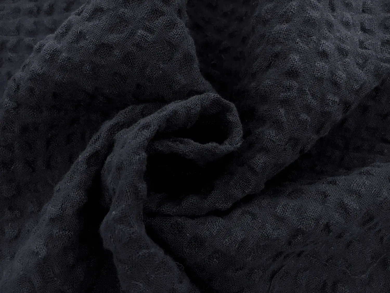 Linen Cotton Popcorn Gauze in Navy1