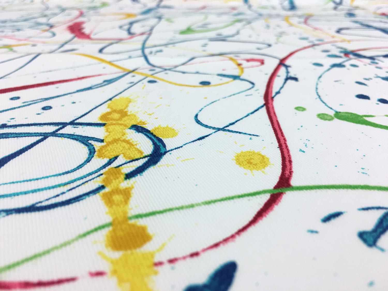 Cotton Twill With Paint Strokes Print2