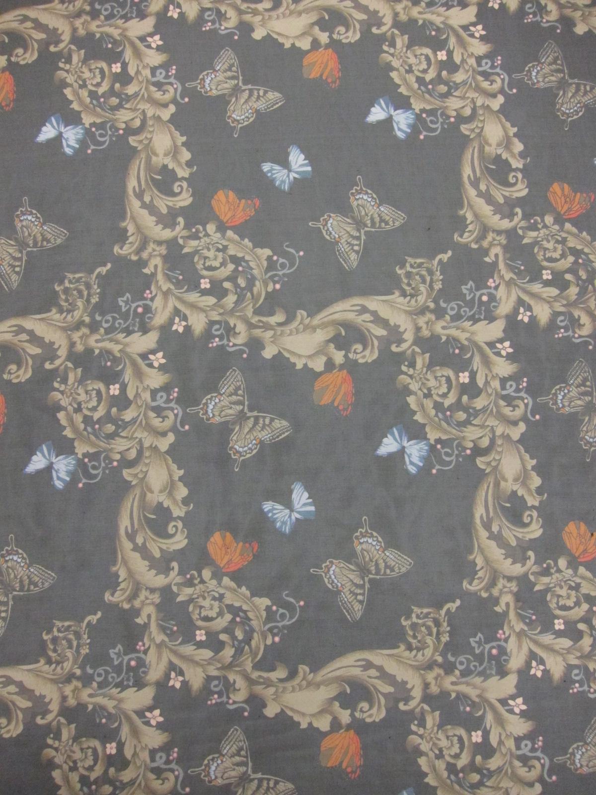 Printed Silk Chiffon Yellow Pink Florals Grey White Blue Red Black Butterfly Animal Print On Black Background